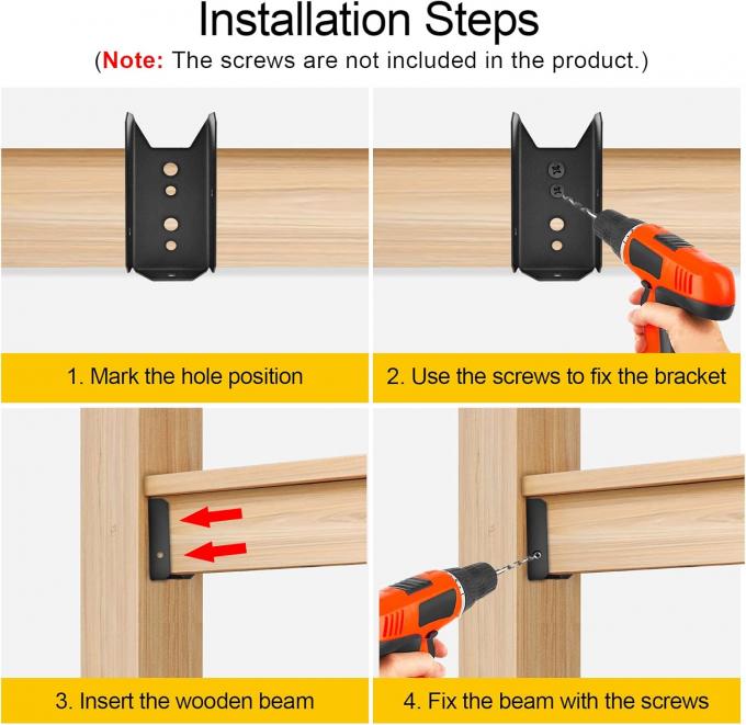 Parâmetros de vedação para 2x4 Kit de reparação de aço carbono de madeira com conectores de baldaquinha para jardim 3