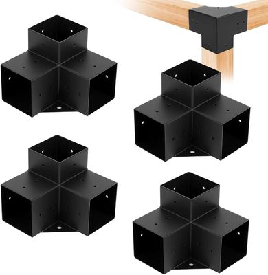 Conjunto de Suportes Modernos para Pérgola Externa Kit Base para Postes de Madeira com Suportes de Aço Kits de Suportes para Pérgola com Dimensionamento Modular