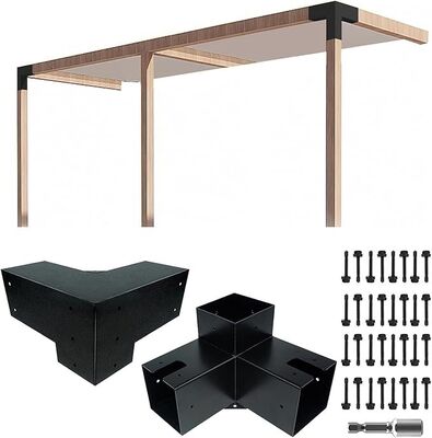 Kit de suportes de pergola de postes de madeira 4x4 ️ Suporte inclinado de 3 vias para pergola e mirante